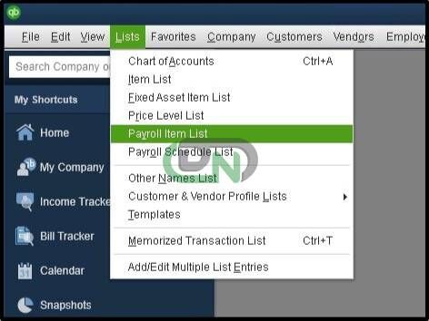 Payroll item list