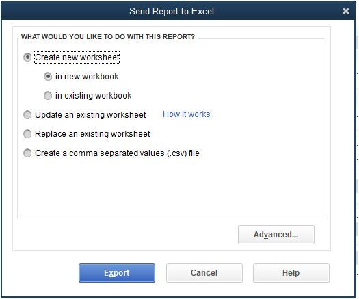 Send report to excel