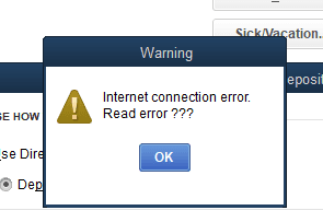 QuickBooks Payroll Internet connection error