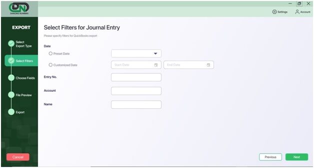 QuickBooks Export Type