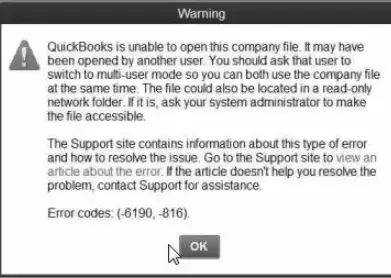 QuickBooks Error 6190 816